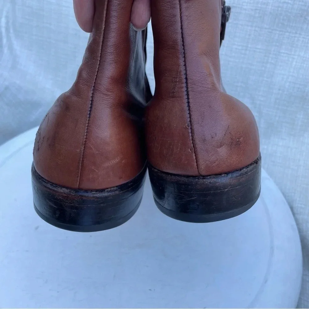 Allen Edmons Ostendo York Vintage Mens Mahogany Leather Zip Ankle Boots Sz 14